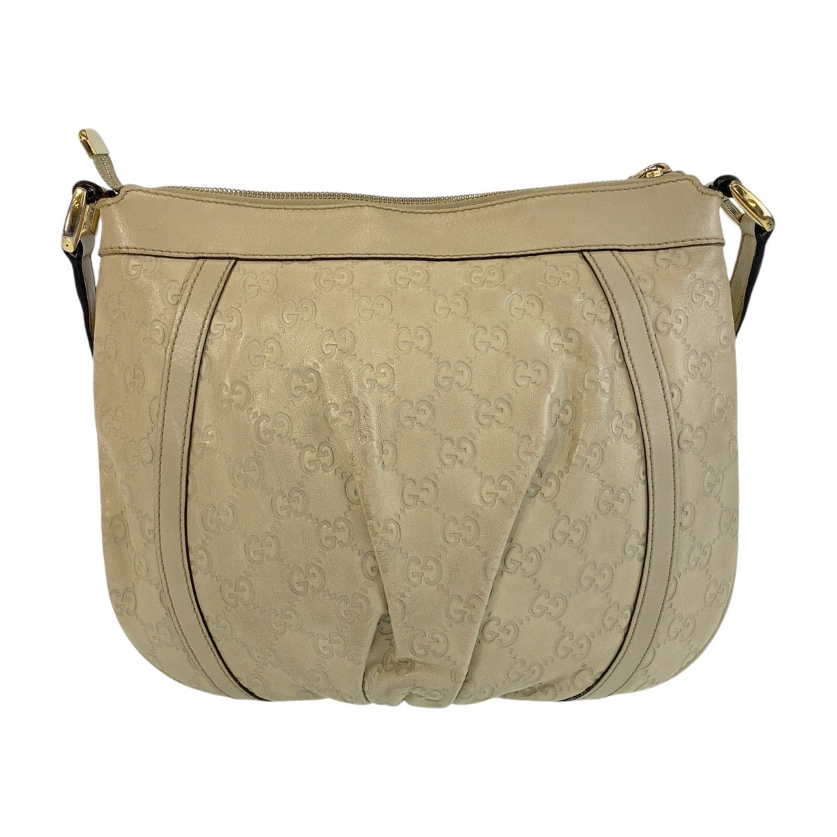14722
GUCCI グッチ アビー グッチシマ アイボリー ホワイト ゴールド金具 レザー 203257 斜め掛け ショルダーバッグ メッセンジャーバッグ  レディース