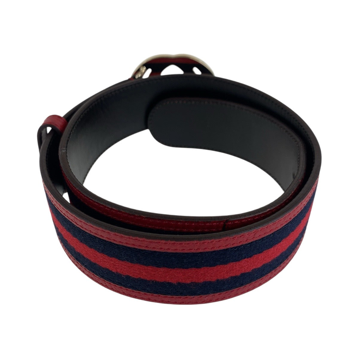 14723
GUCCI グッチ シェリーライン インターロッキング 75cm/30インチ レッド ネイビー ゴールド金具 キャンバス / レザー 114876 ベルト 男女兼用  メンズ