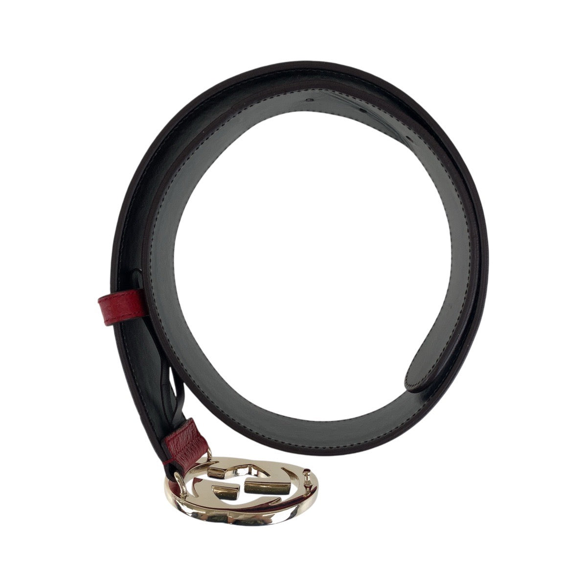 14723
GUCCI グッチ シェリーライン インターロッキング 75cm/30インチ レッド ネイビー ゴールド金具 キャンバス / レザー 114876 ベルト 男女兼用  メンズ