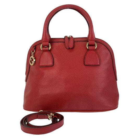 14725
GUCCI グッチ インターロッキング レッド ゴールド金具 レザー 449662 ハンドバッグ ショルダーバッグ 2way  レディース AB32