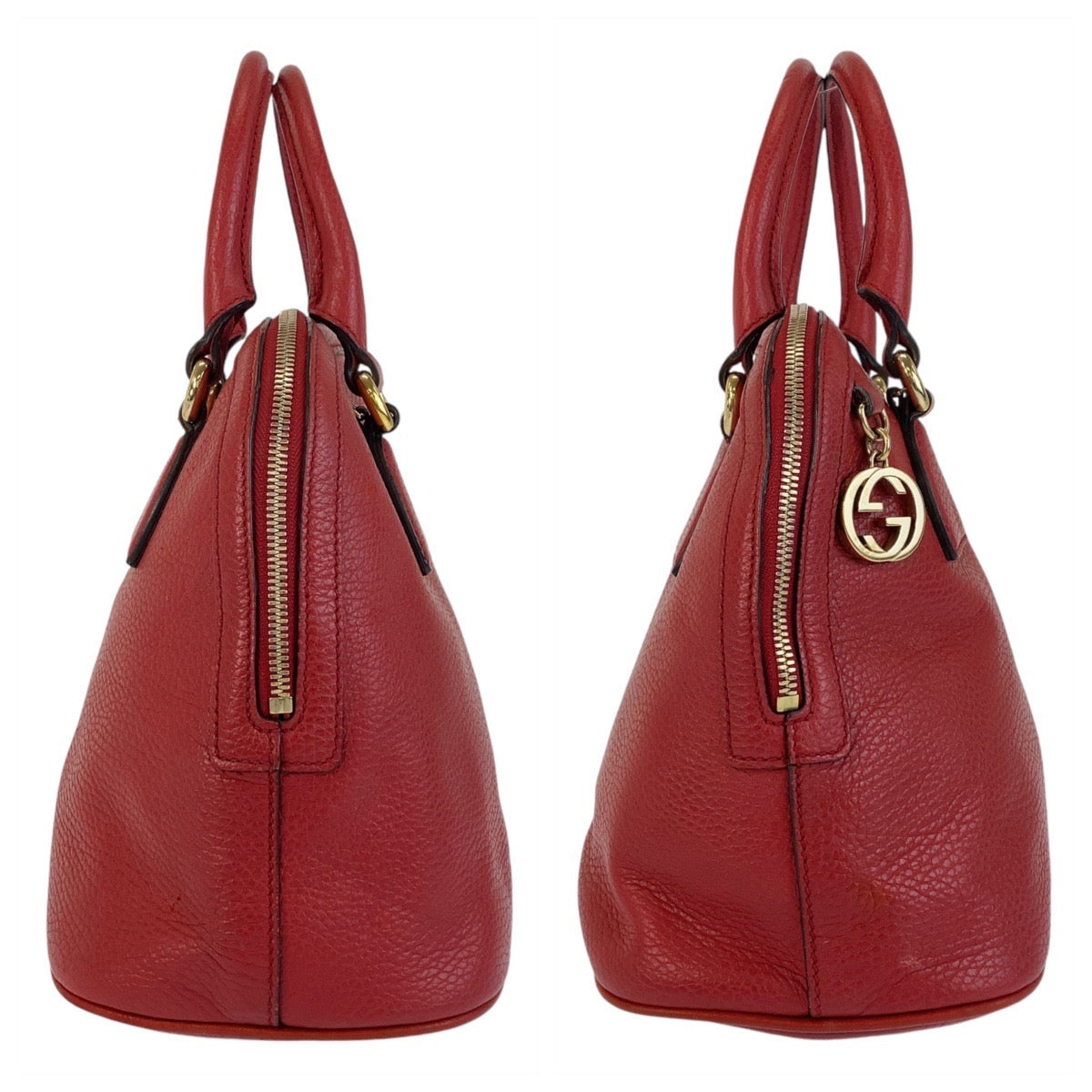 14725
GUCCI グッチ インターロッキング レッド ゴールド金具 レザー 449662 ハンドバッグ ショルダーバッグ 2way  レディース AB32