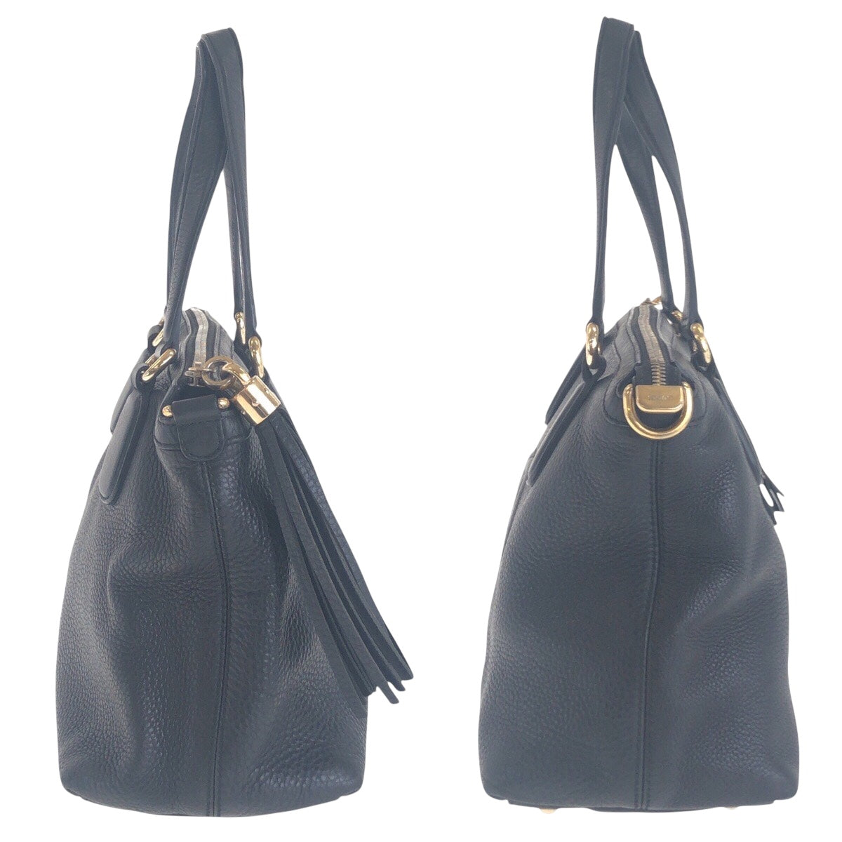 14726
GUCCI グッチ ソーホー フリンジ ブラック 黒 ゴールド金具 レザー 308386 トートバッグ ハンドバッグ  レディース