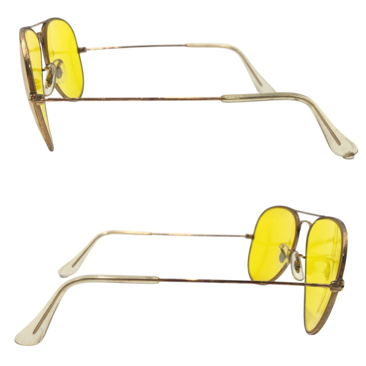14727
Ray-Ban レイバン ヴィンテージ B&L RAY-BAN U.S.A アビエーター イエロー ゴールド メタル サングラス ティアドロップ  メンズ