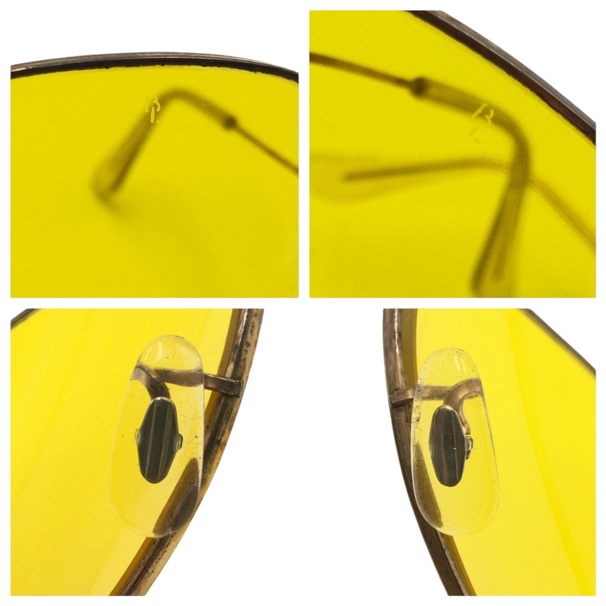 14727
Ray-Ban レイバン ヴィンテージ B&L RAY-BAN U.S.A アビエーター イエロー ゴールド メタル サングラス ティアドロップ  メンズ