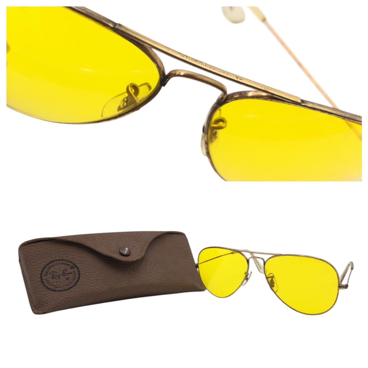 14727
Ray-Ban レイバン ヴィンテージ B&L RAY-BAN U.S.A アビエーター イエロー ゴールド メタル サングラス ティアドロップ  メンズ