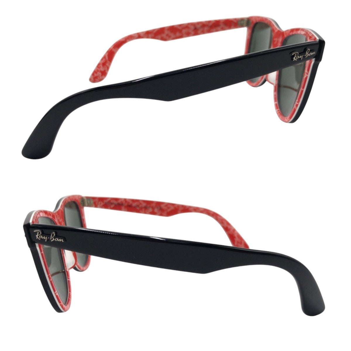 14728
Ray-Ban レイバン ウェイファーラー ブラック 黒 レッド プラスチック RB2140-F 1016 5418 3N サングラス ウェリントン  メンズ
