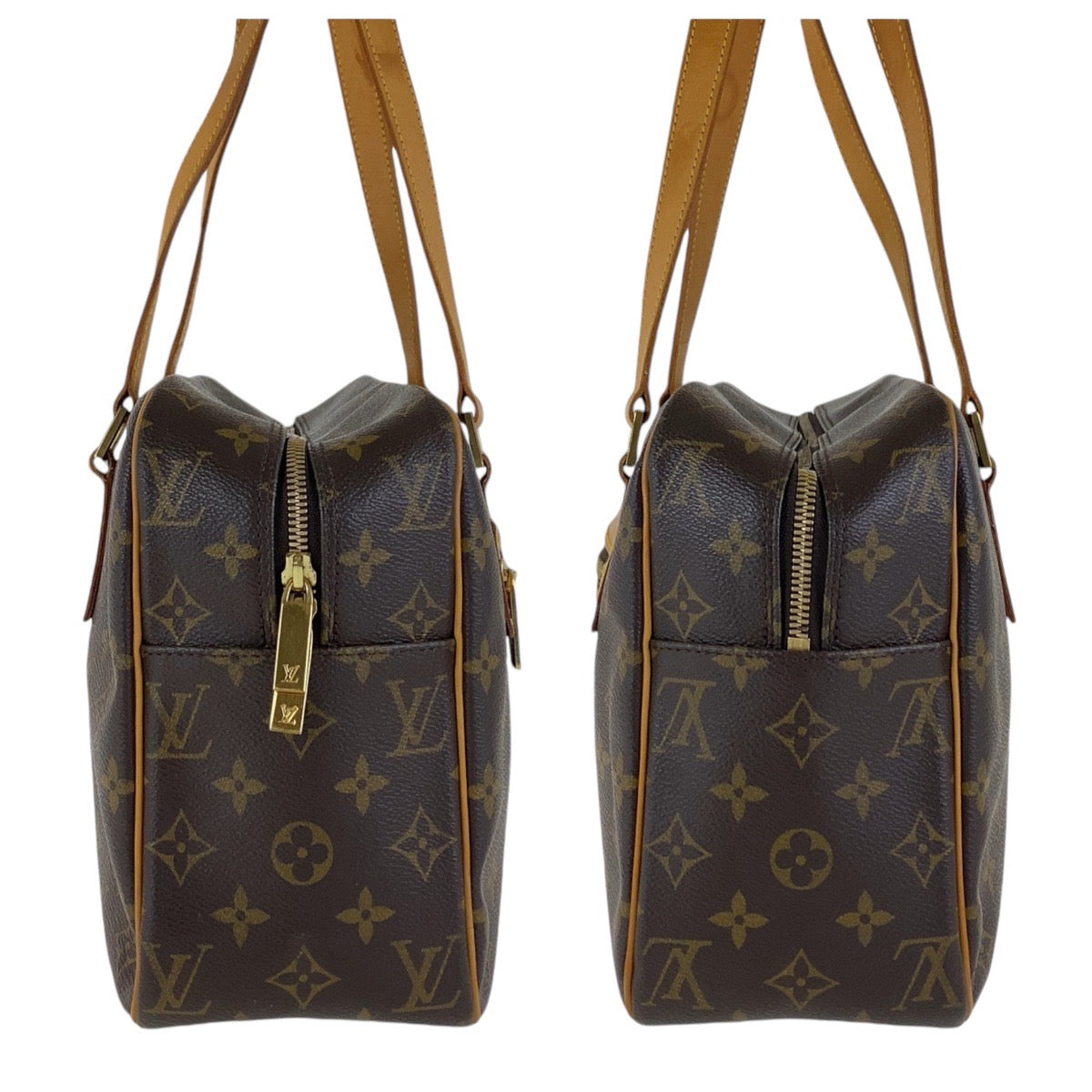 14729
LOUIS VUITTON ルイヴィトン モノグラム シテGM ブラウン ゴールド金具 PVC / レザー M51181 ショルダーバッグ  レディース AB56