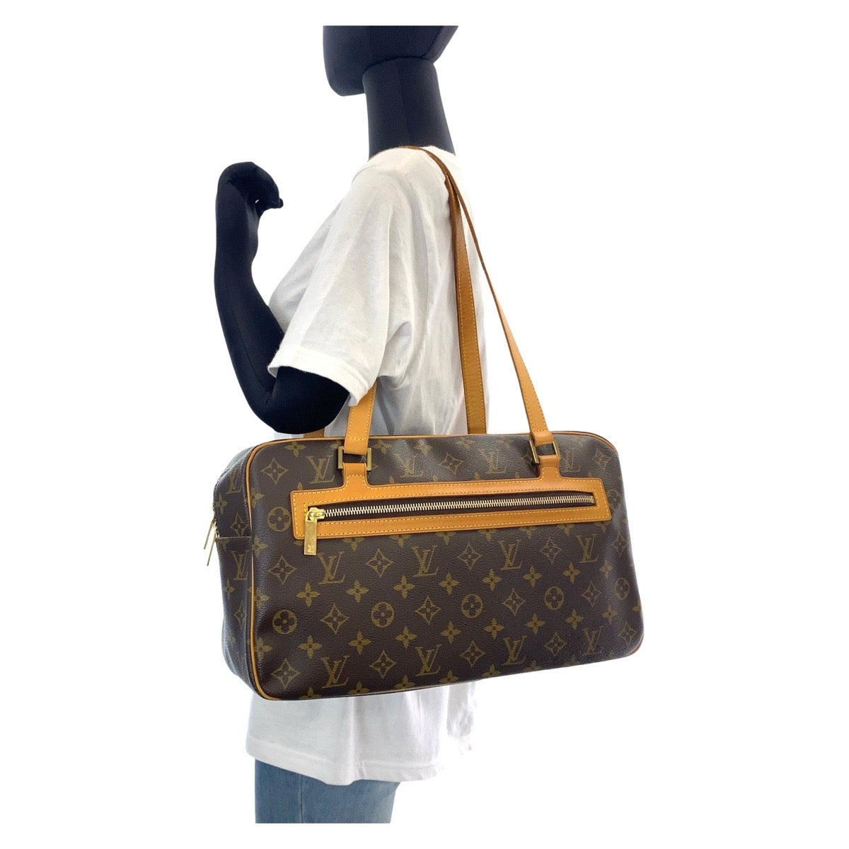 14729
LOUIS VUITTON ルイヴィトン モノグラム シテGM ブラウン ゴールド金具 PVC / レザー M51181 ショルダーバッグ  レディース AB56