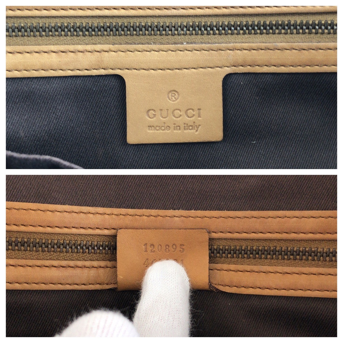14730
GUCCI グッチ ベージュ ブラウン ゴールド金具 スウェード / GGキャンバス 120895 ハンドバッグ トートバッグ  レディース