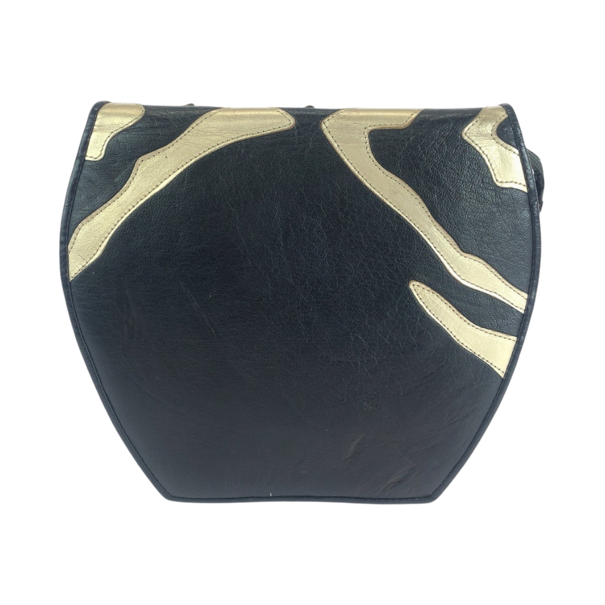 14732
YVES SAINT LAURENT イヴ サンローラン ヴィンテージ YSL ブラック 黒 ゴールド ゴールド金具 レザー ショルダーバッグ ポシェット  レディース AB9