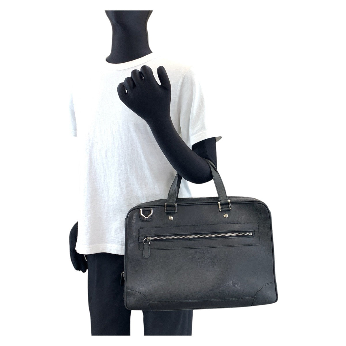 14733
LOUIS VUITTON ルイヴィトン タイガ アレクサンダー アルドワーズ ブラック 黒 シルバー金具 レザー M31162 ビジネスバッグ ブリーフケース 2way  メンズ