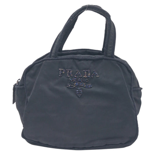 14738
PRADA プラダ テスート ビーズロゴ ネイビー ナイロン ハンドバッグ  レディース AB19