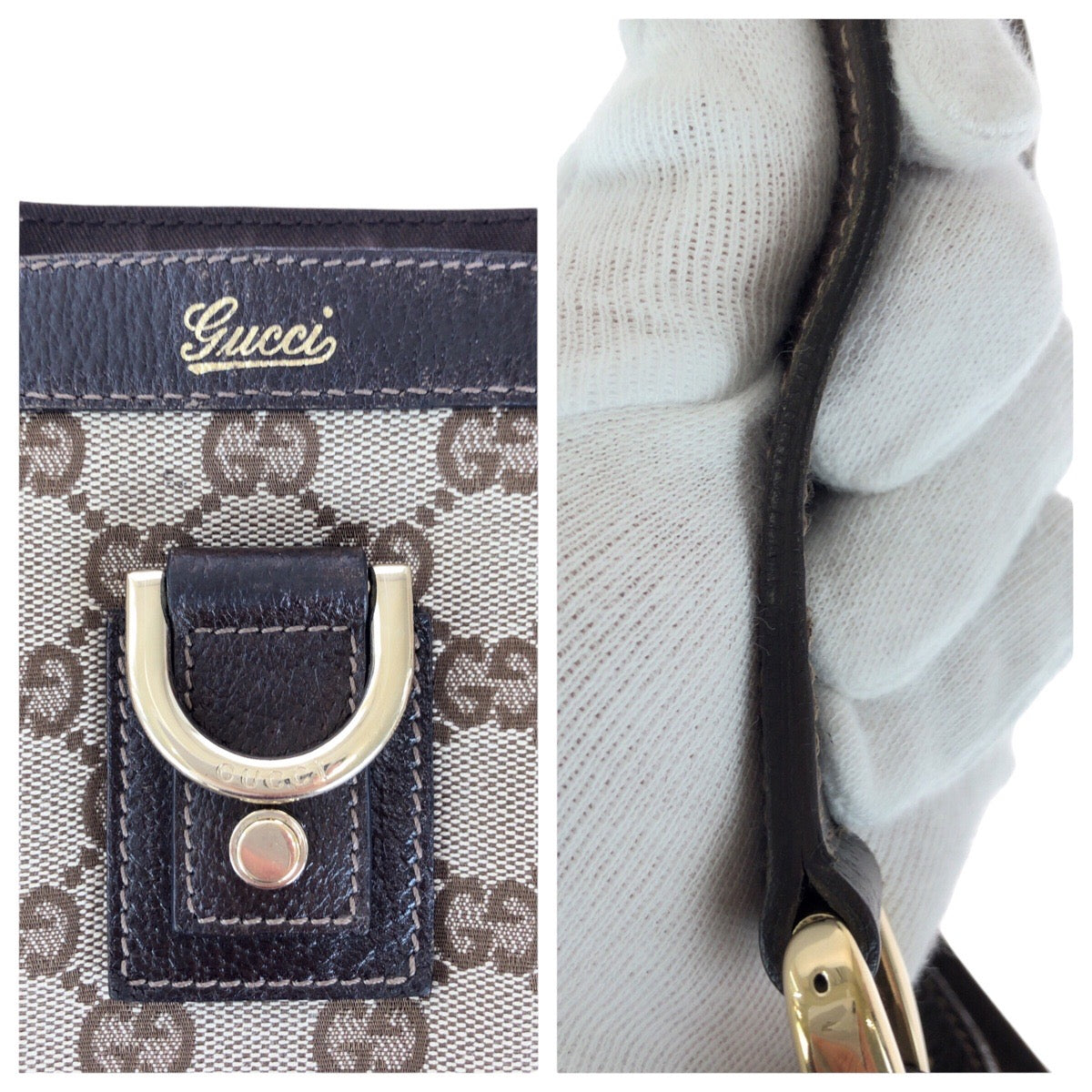 14739
GUCCI グッチ アビー ブラウン ゴールド金具 GGキャンバス / レザー 130739 トートバッグ ハンドバッグ  レディース