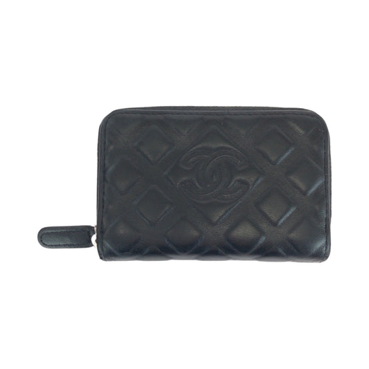 14740
CHANEL シャネル ココマーク ブラック 黒 シルバー金具 コインケース フラグメントケース  レディース