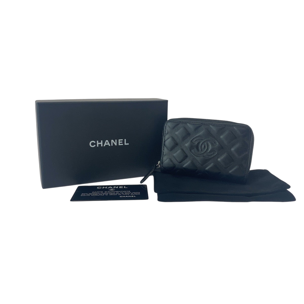 14740
CHANEL シャネル ココマーク ブラック 黒 シルバー金具 コインケース フラグメントケース  レディース