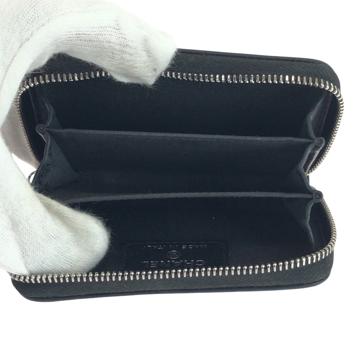 14740
CHANEL シャネル ココマーク ブラック 黒 シルバー金具 コインケース フラグメントケース  レディース
