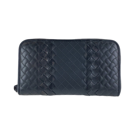 14742
BOTTEGAVENETA ボッテガヴェネタ イントレチャート ブラック 黒 レザー 長財布 ロングウォレット  メンズ ABP22