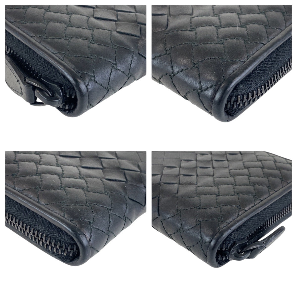 14742
BOTTEGAVENETA ボッテガヴェネタ イントレチャート ブラック 黒 レザー 長財布 ロングウォレット  メンズ ABP22