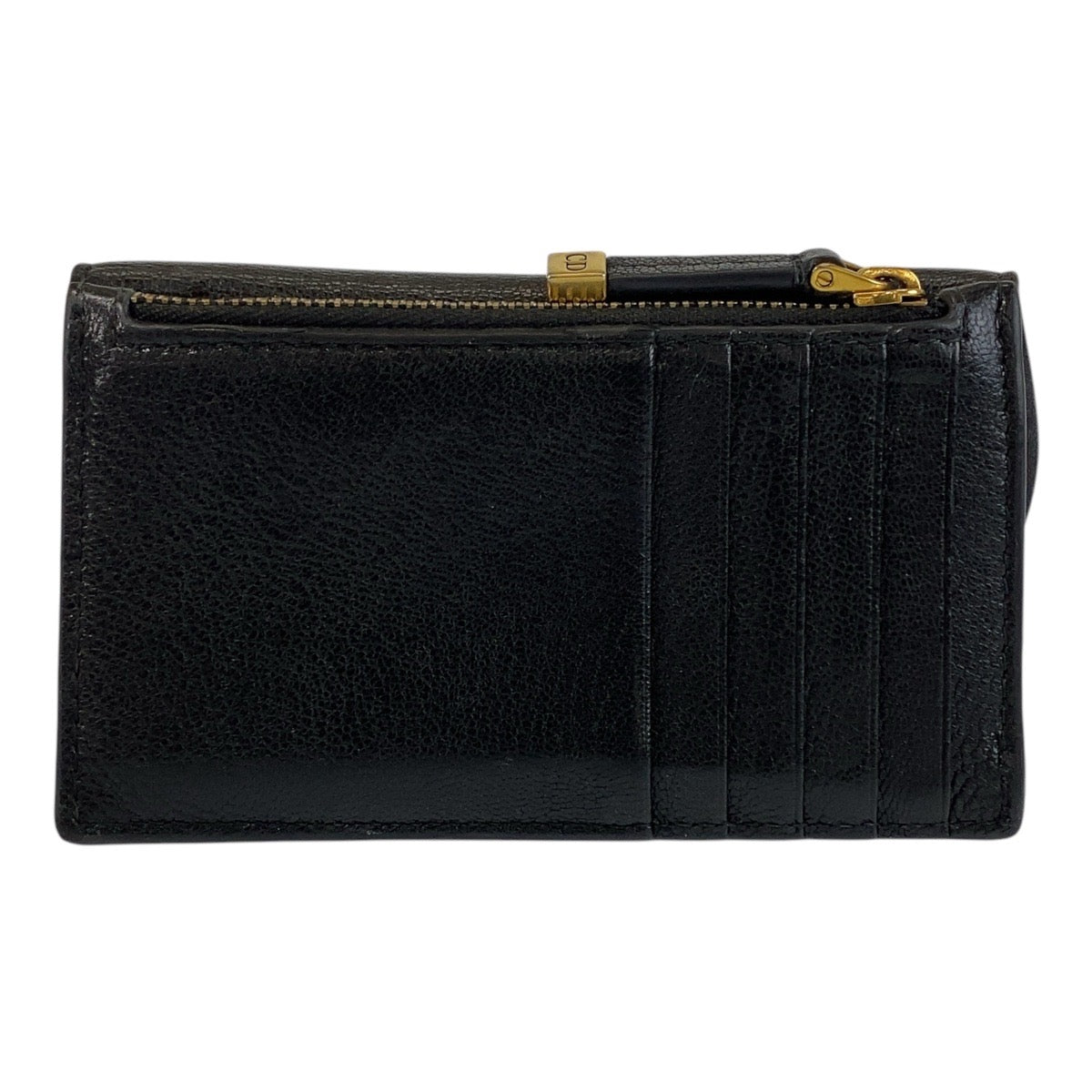 14743
Dior ディオール サドル ブラック 黒 ゴールド金具 レザー カードケース コインケース  レディース