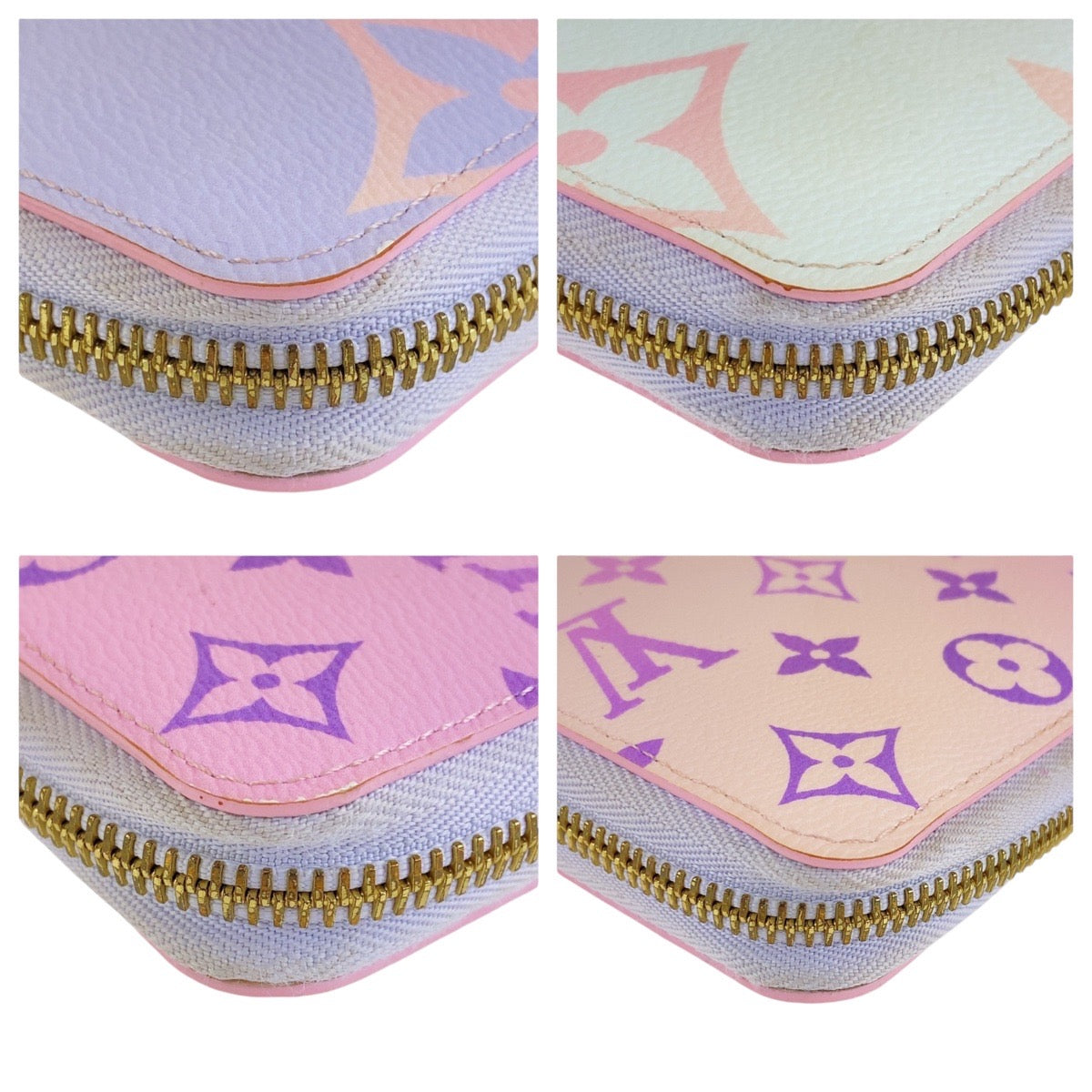 14746
LOUIS VUITTON ルイヴィトン モノグラム サンライズ ジッピーウォレット マルチカラー パステルピンク PVC M81340 長財布 ロングウォレット  レディース