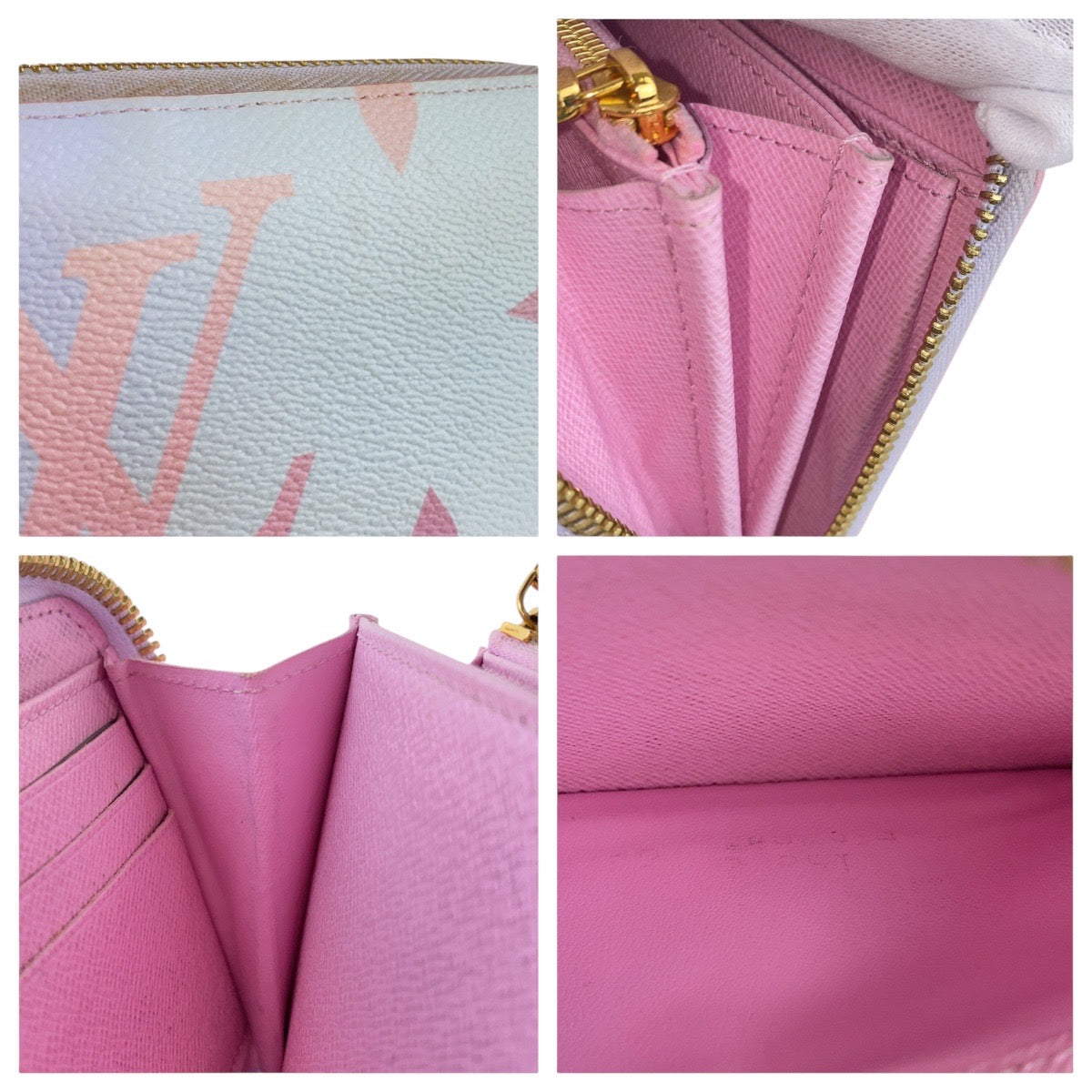 14746
LOUIS VUITTON ルイヴィトン モノグラム サンライズ ジッピーウォレット マルチカラー パステルピンク PVC M81340 長財布 ロングウォレット  レディース
