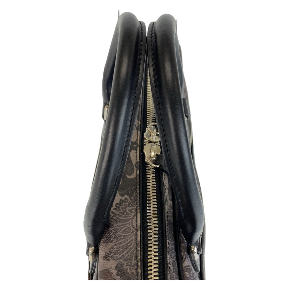 14608
ETRO エトロ ブラック 黒 シルバー金具 PVC / レザー ビジネスバッグ ブリーフケース  メンズ