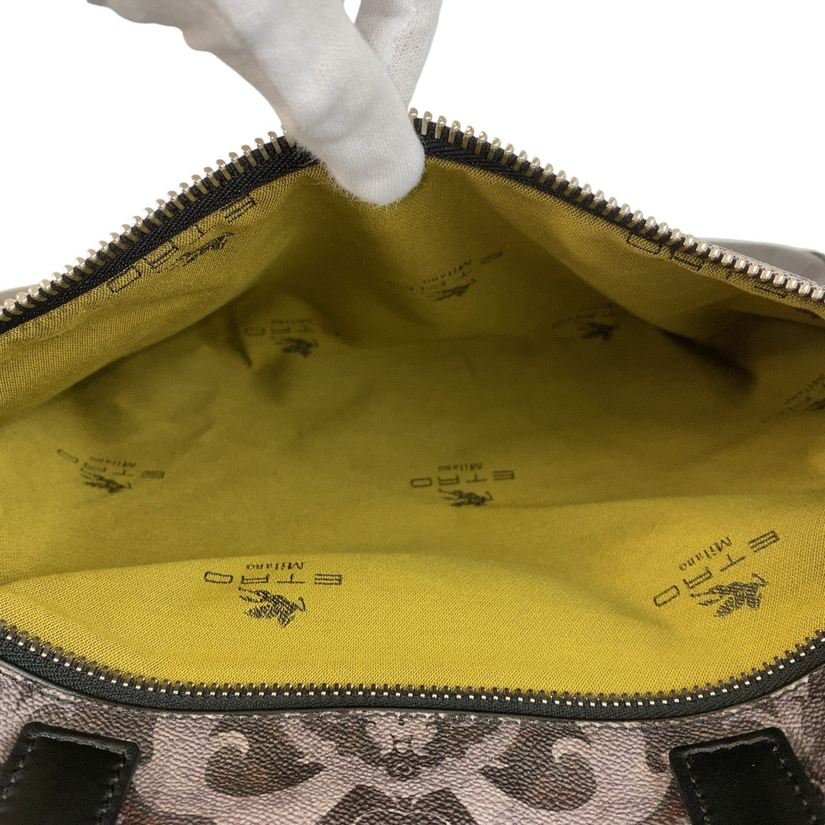 14608
ETRO エトロ ブラック 黒 シルバー金具 PVC / レザー ビジネスバッグ ブリーフケース  メンズ