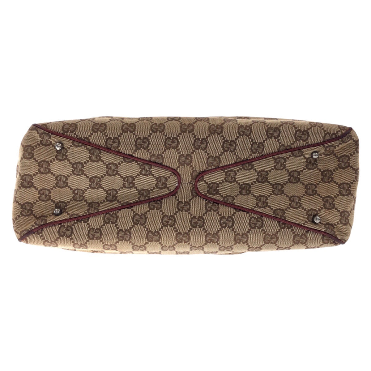 14751
GUCCI グッチ ブラウン シルバー金具 GGキャンバス / レザー 113017 トートバッグ ショルダーバッグ  レディース