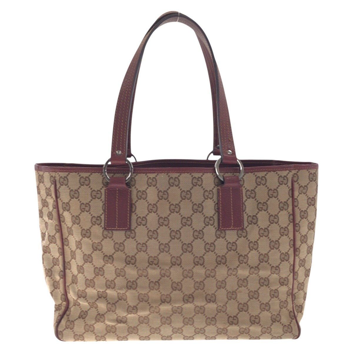 14751
GUCCI グッチ ブラウン シルバー金具 GGキャンバス / レザー 113017 トートバッグ ショルダーバッグ  レディース