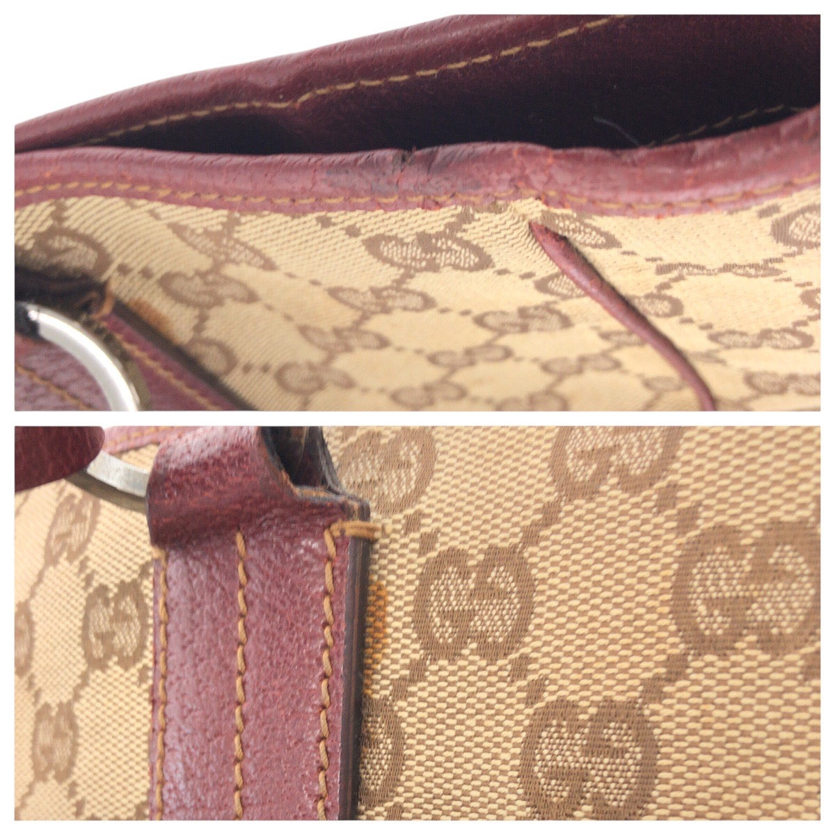 14751
GUCCI グッチ ブラウン シルバー金具 GGキャンバス / レザー 113017 トートバッグ ショルダーバッグ  レディース