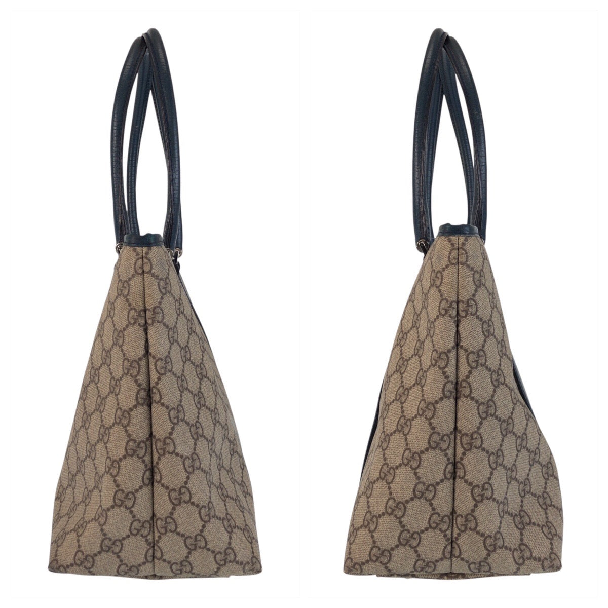 14752
GUCCI グッチ ブラウン シルバー金具 GGスプリームキャンバス / レザー 114595 トートバッグ ショルダーバッグ  レディース