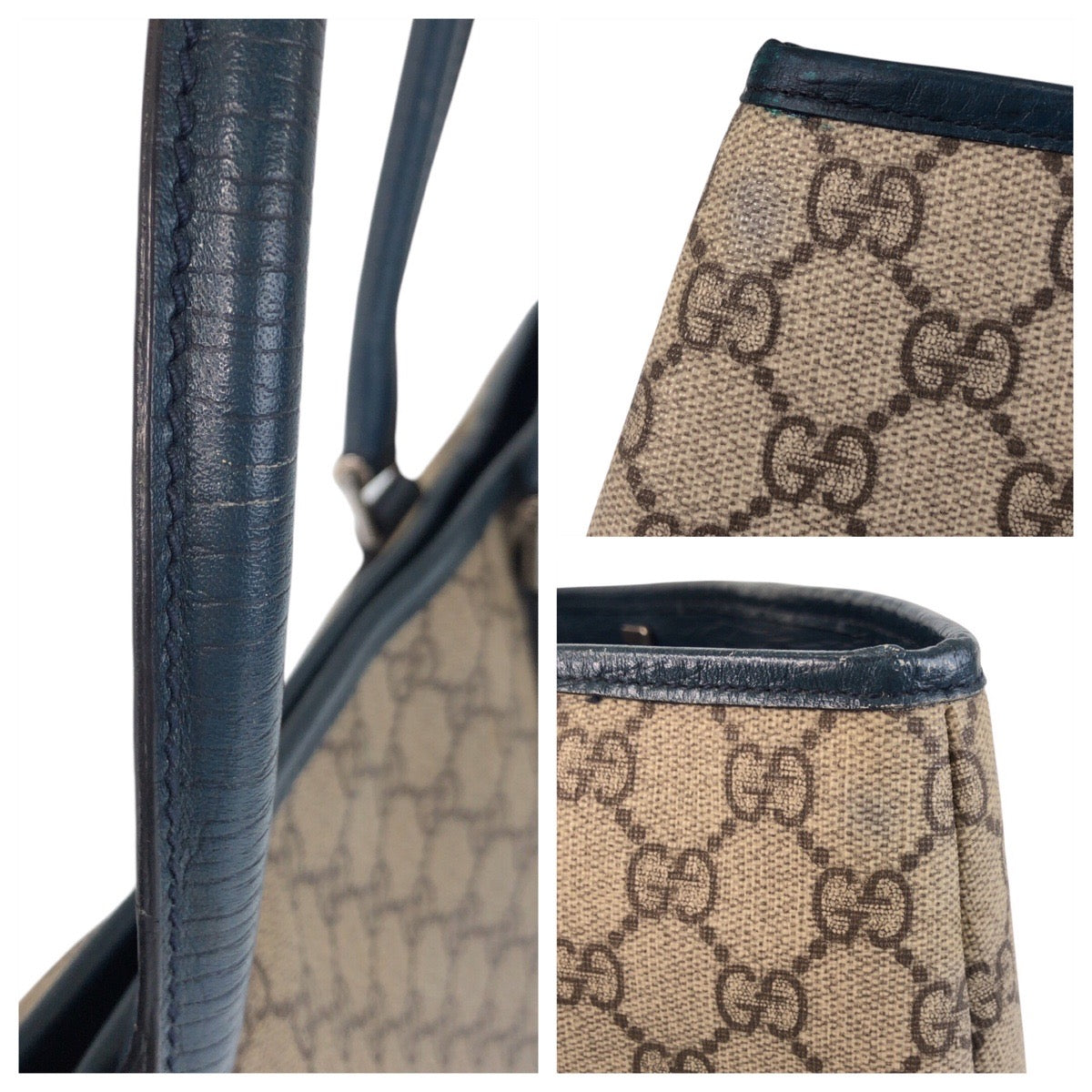 14752
GUCCI グッチ ブラウン シルバー金具 GGスプリームキャンバス / レザー 114595 トートバッグ ショルダーバッグ  レディース