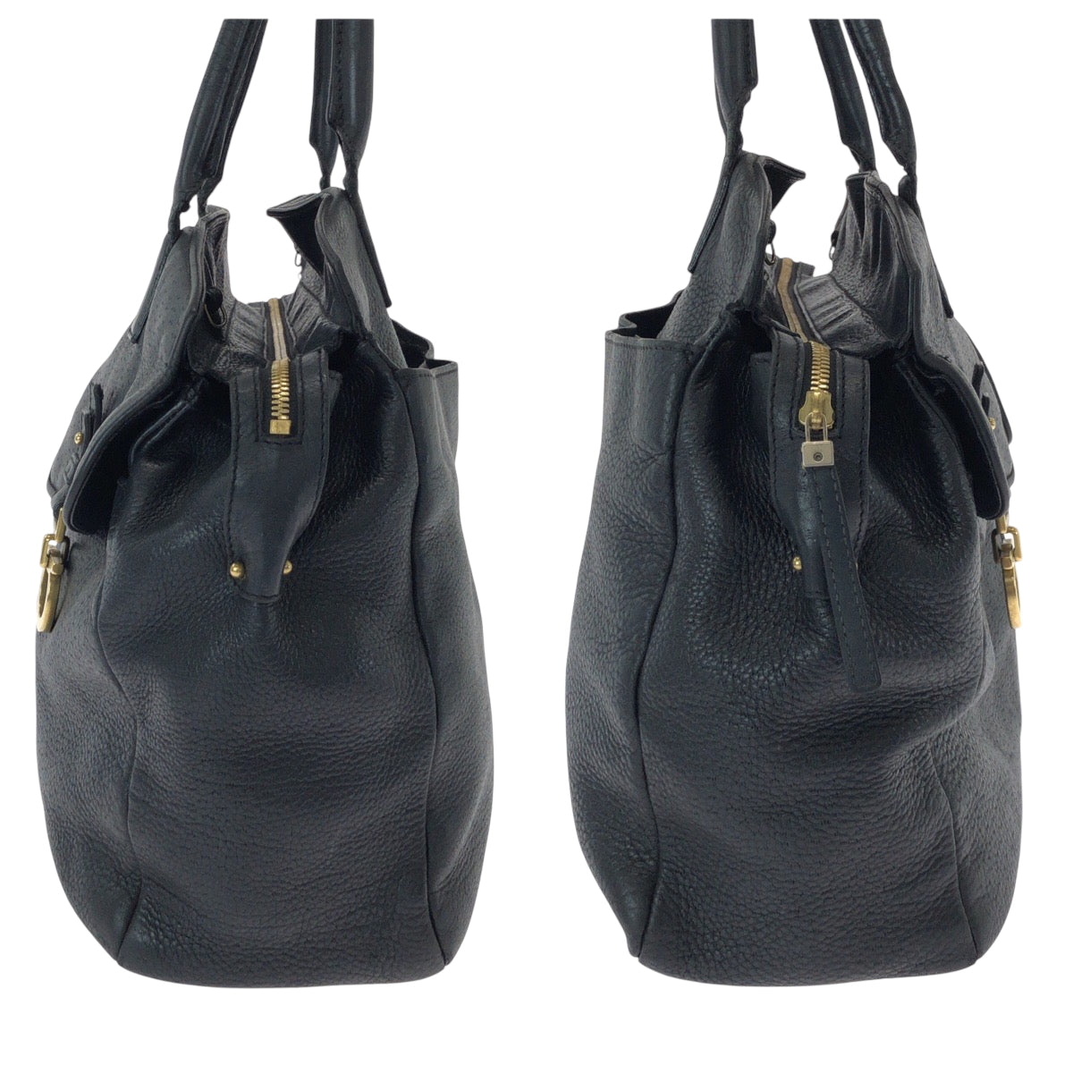 14754
Salvatore Ferragamo サルヴァトーレフェラガモ ガンチーニ ブラック 黒 ゴールド金具 レザー ハンドバッグ ショルダーバッグ  レディース