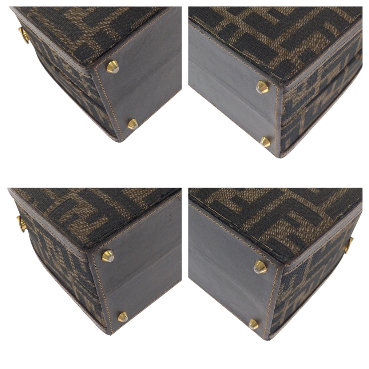 14755
FENDI フェンディ ヴィンテージ ズッカ柄 ブラウン ゴールド金具 キャンバス / レザー ショルダーバッグ ハンドバッグ 2way  レディース