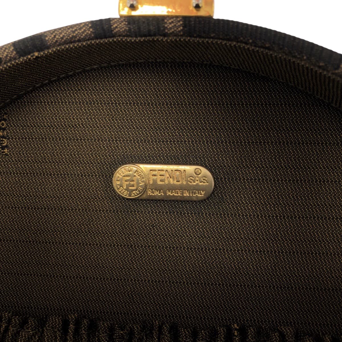 14755
FENDI フェンディ ヴィンテージ ズッカ柄 ブラウン ゴールド金具 キャンバス / レザー ショルダーバッグ ハンドバッグ 2way  レディース