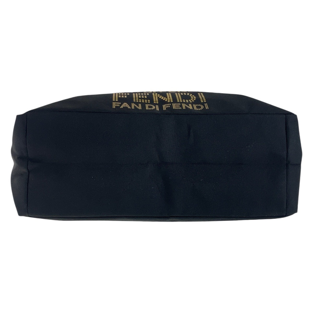 14756
FENDI フェンディ ブラック ゴールド金具 ナイロン トートバッグ ショルダーバッグ  レディース