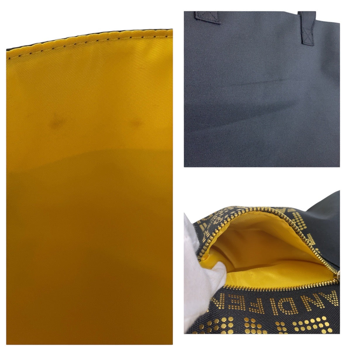 14756
FENDI フェンディ ブラック ゴールド金具 ナイロン トートバッグ ショルダーバッグ  レディース
