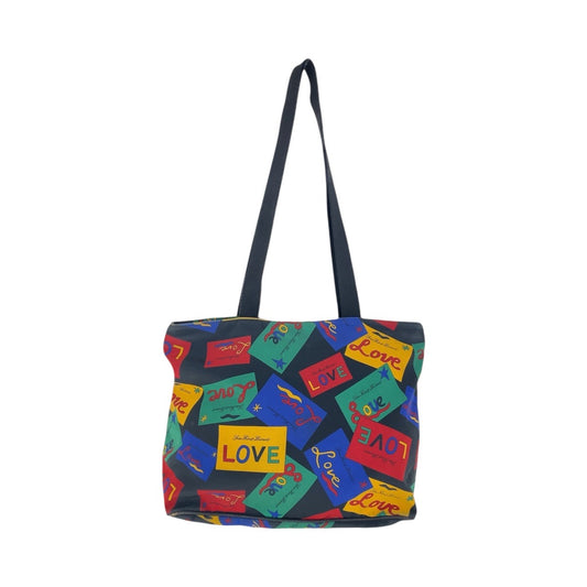 14757
YVES SAINT LAURENT イヴ サンローラン YSL マルチカラー ナイロン トートバッグ ショルダーバッグ  レディース