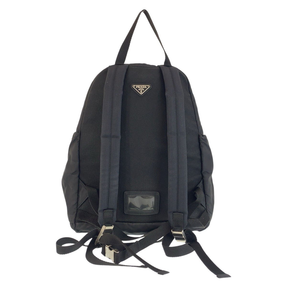 14759
PRADA プラダ テスート 三角ロゴプレート ブラック 黒 シルバー金具 ナイロン リュック・デイパック バックパック 男女兼用  レディース