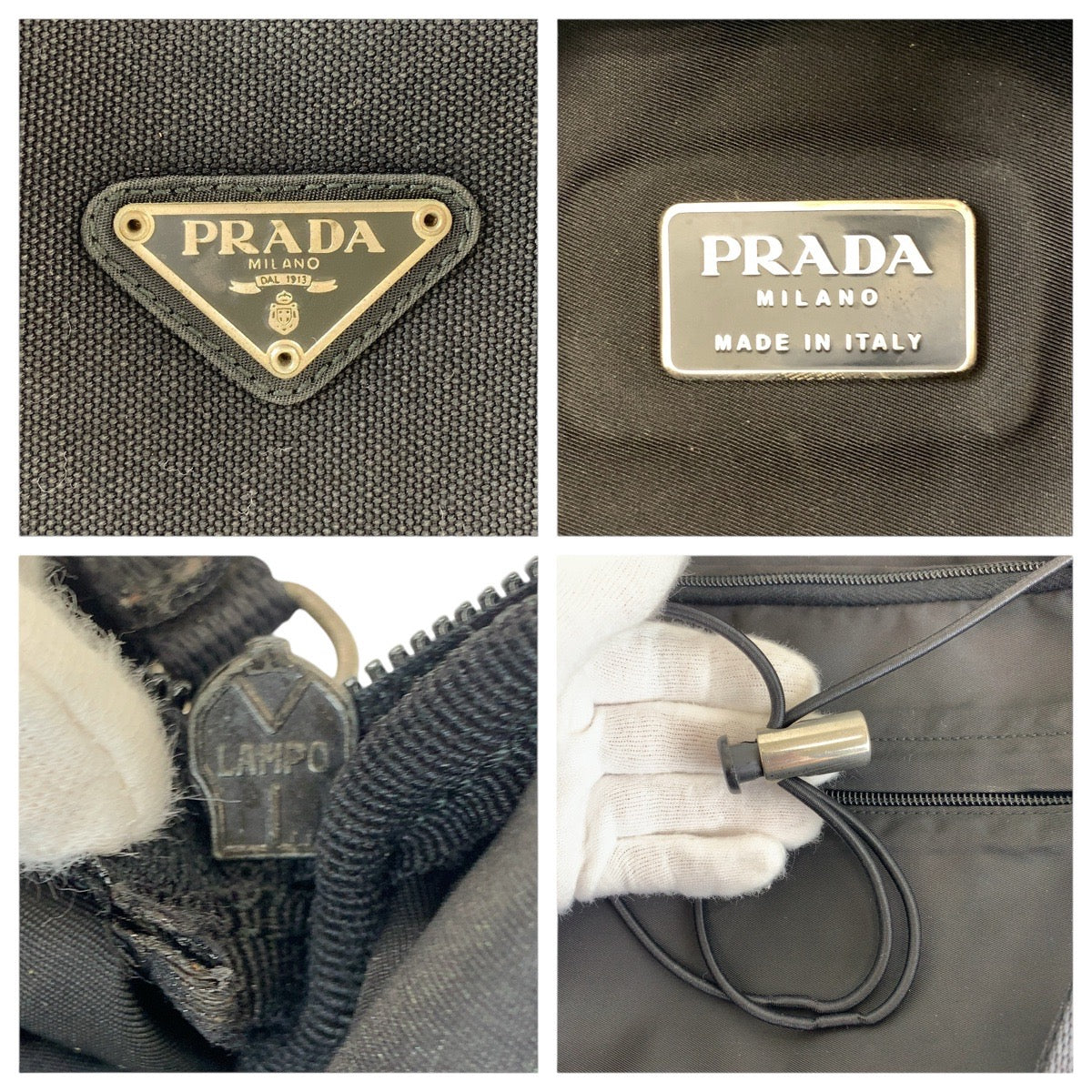 14759
PRADA プラダ テスート 三角ロゴプレート ブラック 黒 シルバー金具 ナイロン リュック・デイパック バックパック 男女兼用  レディース