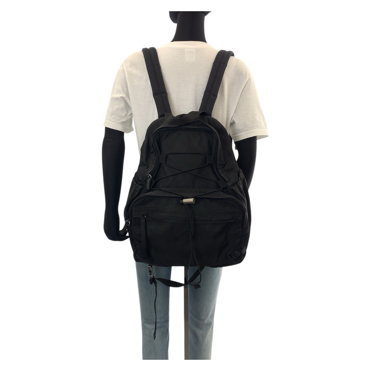 14759
PRADA プラダ テスート 三角ロゴプレート ブラック 黒 シルバー金具 ナイロン リュック・デイパック バックパック 男女兼用  レディース