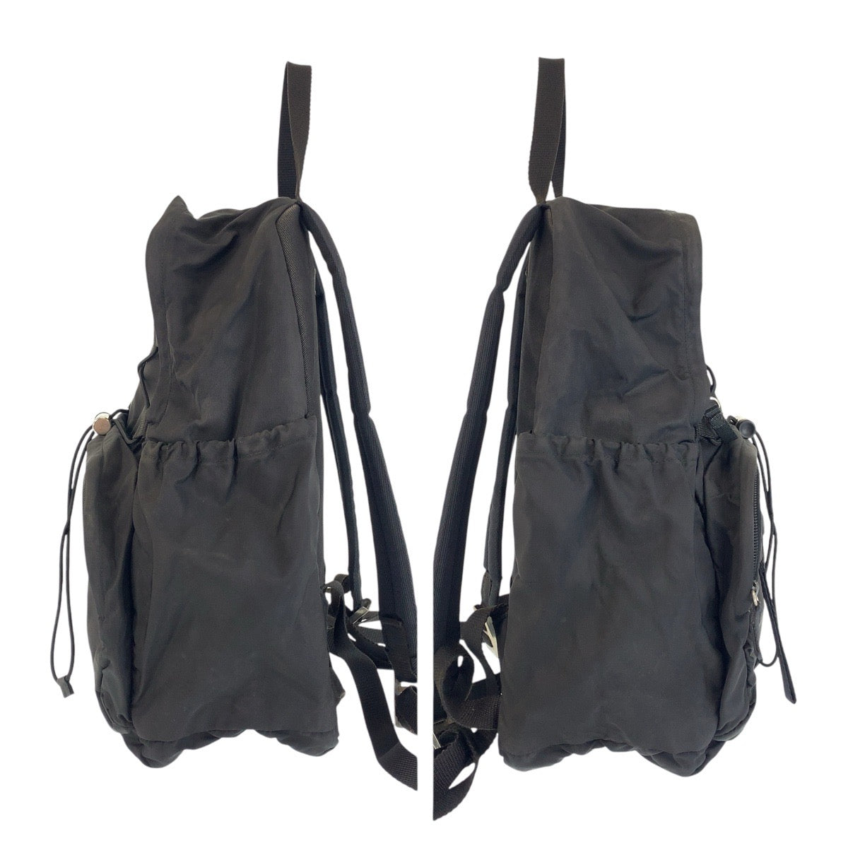 14759
PRADA プラダ テスート 三角ロゴプレート ブラック 黒 シルバー金具 ナイロン リュック・デイパック バックパック 男女兼用  レディース