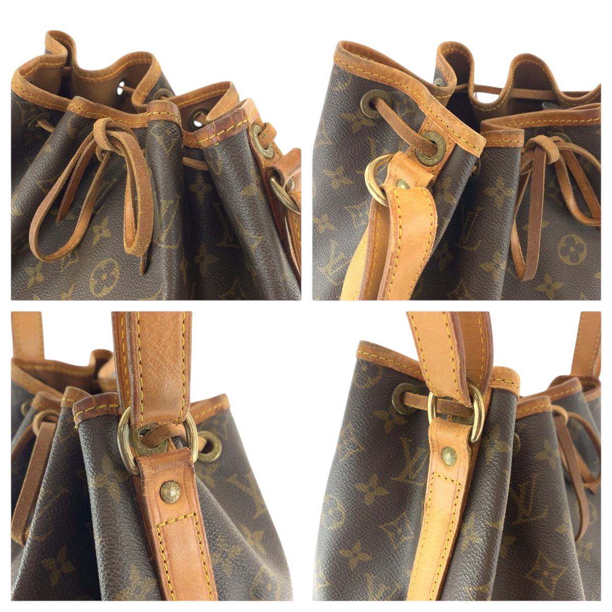 14760
LOUIS VUITTON ルイヴィトン モノグラム ノエ ブラウン ゴールド金具 PVC M42224 ショルダーバッグ  レディース