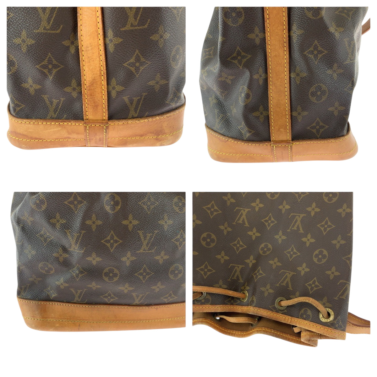 14760
LOUIS VUITTON ルイヴィトン モノグラム ノエ ブラウン ゴールド金具 PVC M42224 ショルダーバッグ  レディース