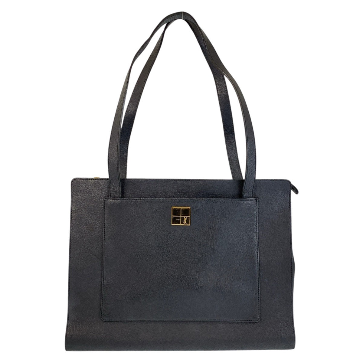 14761
YVES SAINT LAURENT イヴ サンローラン YSL ブラック 黒 ゴールド金具 レザー トートバッグ ショルダーバッグ  レディース