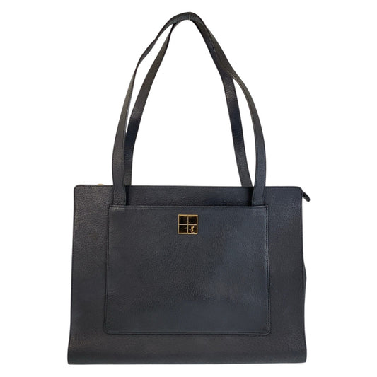14761
YVES SAINT LAURENT イヴ サンローラン YSL ブラック 黒 ゴールド金具 レザー トートバッグ ショルダーバッグ  レディース