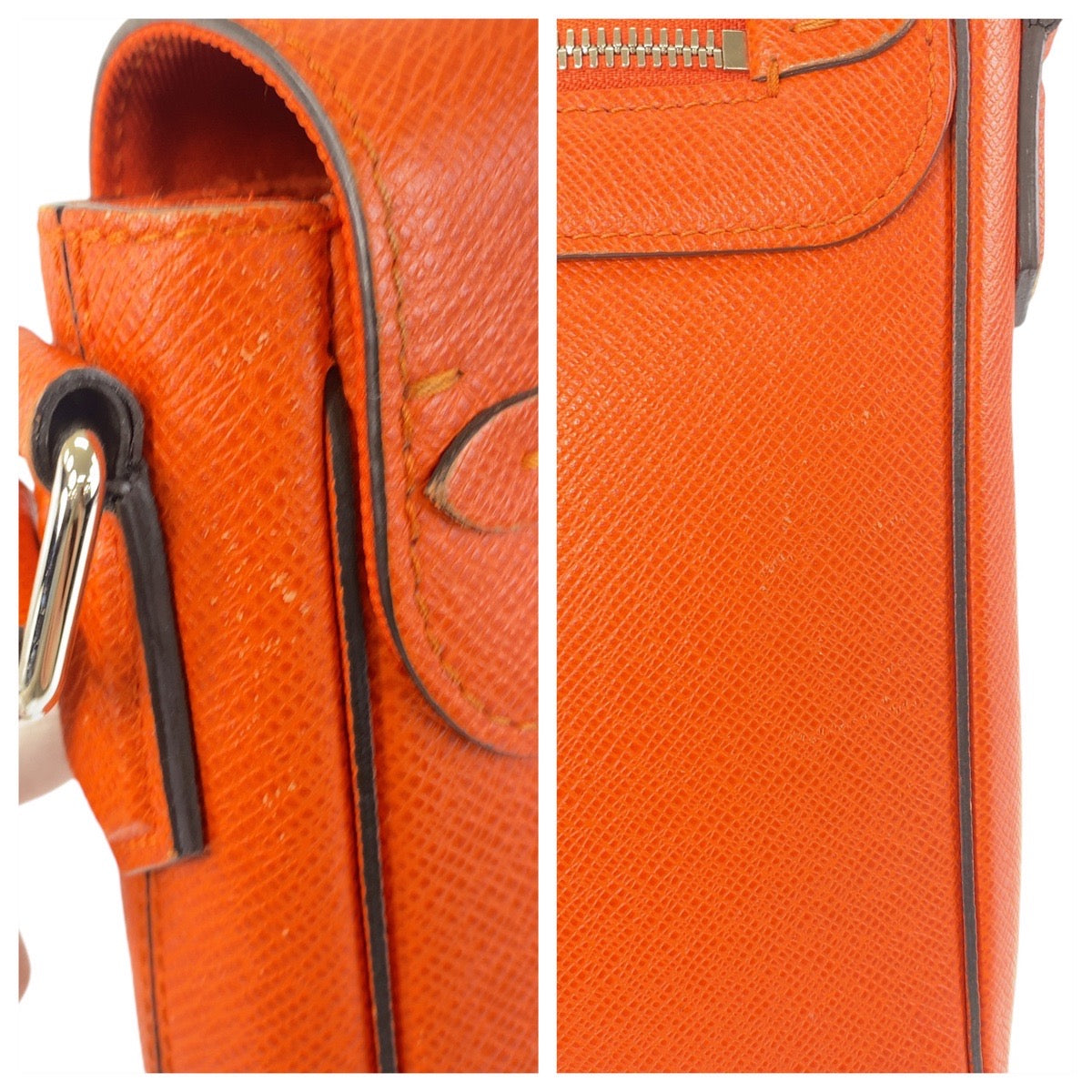14762
LOUIS VUITTON ルイヴィトン タイガ ロマンPM オレンジ シルバー金具 レザー M30618 斜め掛け ショルダーバッグ メンズ ABP54