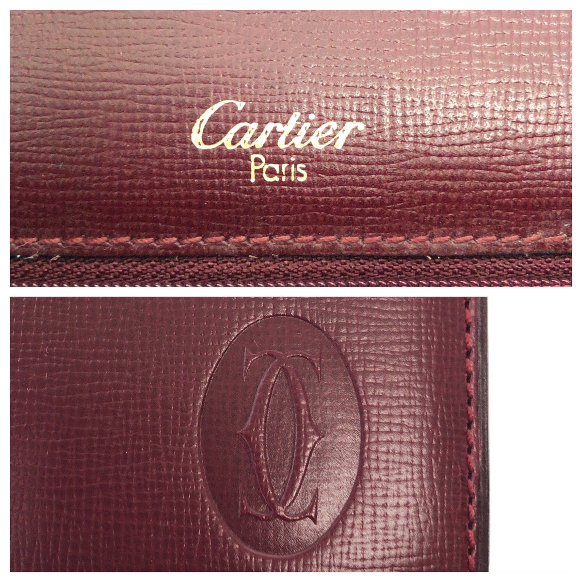 14765
CARTIER カルティエ マストライン ボルドー レザー クラッチバッグ セカンドバッグ  レディース