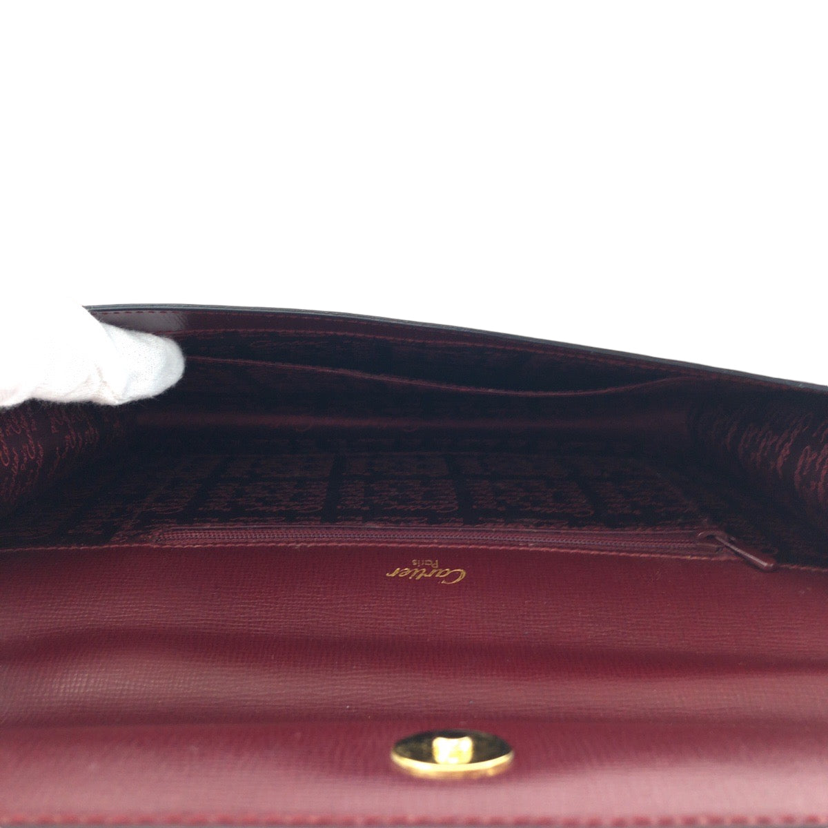 14765
CARTIER カルティエ マストライン ボルドー レザー クラッチバッグ セカンドバッグ  レディース