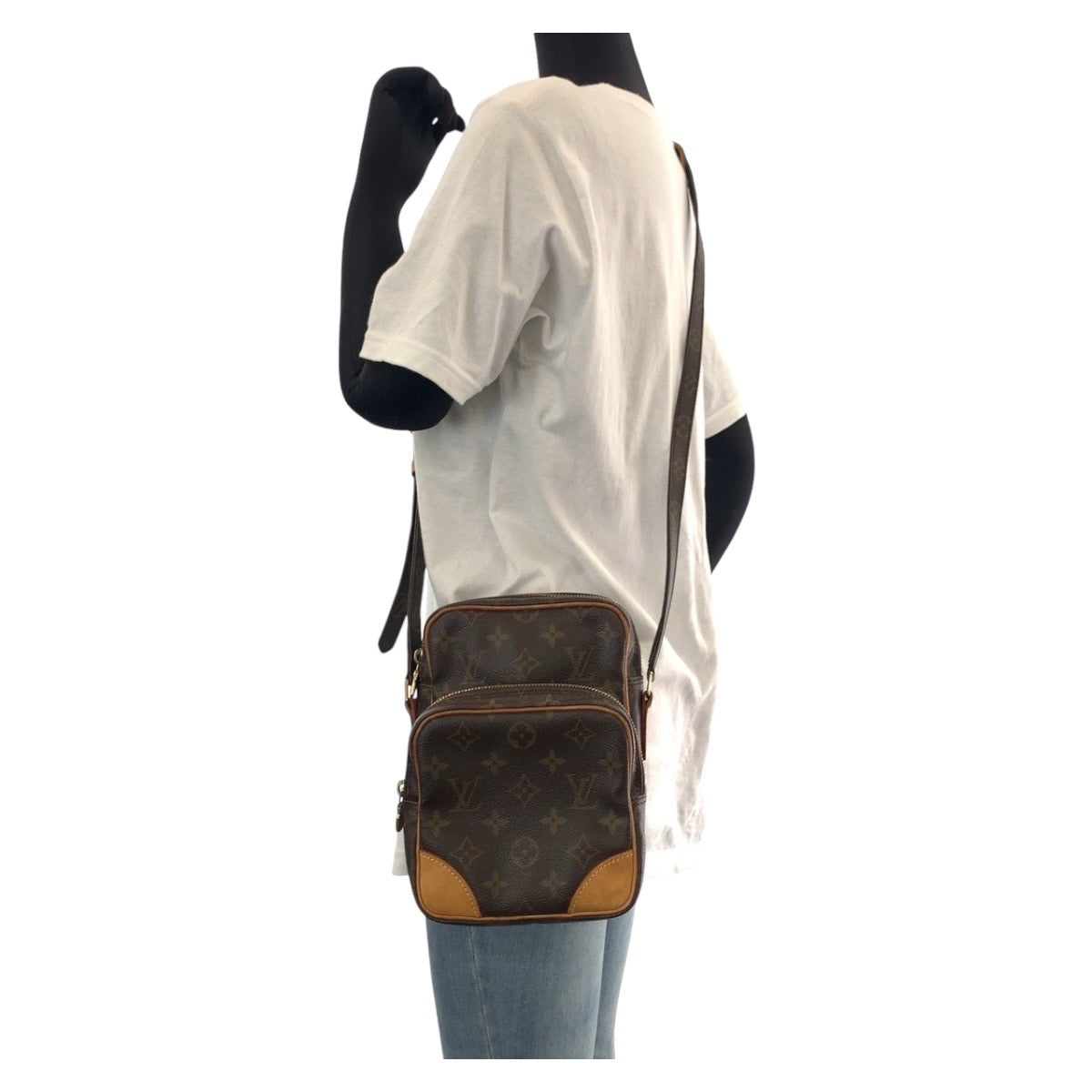 14767
LOUIS VUITTON ルイヴィトン モノグラム アマゾン ブラウン ゴールド金具 PVC / レザー M45236 ショルダーバッグ ポシェット  レディース